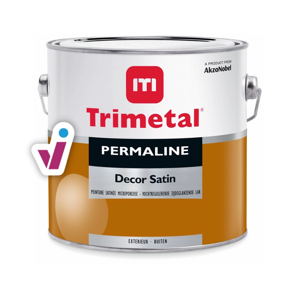 Trimetal Permaline Decor Satin Inhoud: 1 l, Kies je kleur: Wit